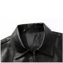 New men's trendy coat leather jacket, PU jacket, black, light green optional, Asian size M-7XL