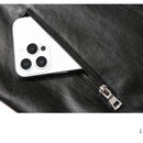 New men's trendy coat leather jacket, PU jacket, black, light green optional, Asian size M-7XL